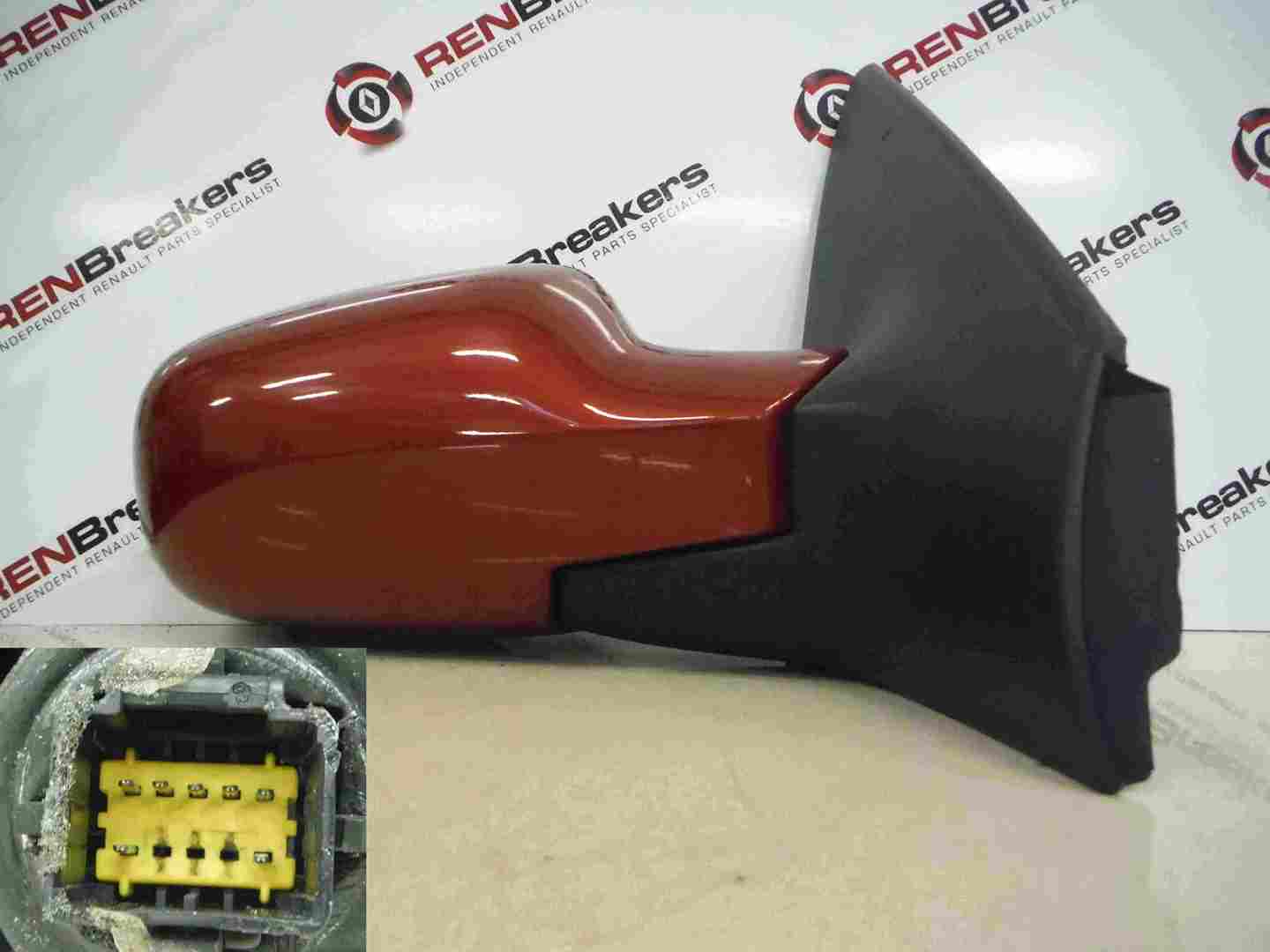 Renault Megane 2002-2006 Passenger NS Wing Mirror Red TEB76