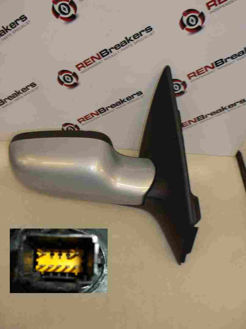 Renault Megane Convertible 2002-2006 Drivers OS Wing Mirror Silver 632 folding