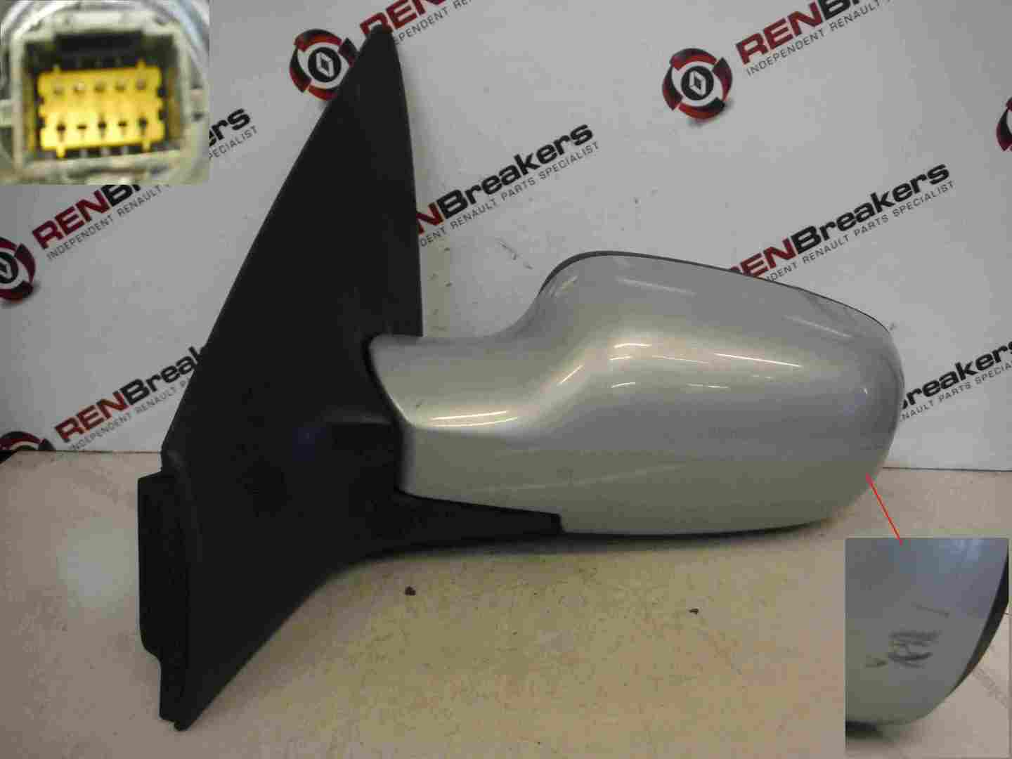 Renault Megane 2002-2006 Passenger NS Wing Mirror Silver 632