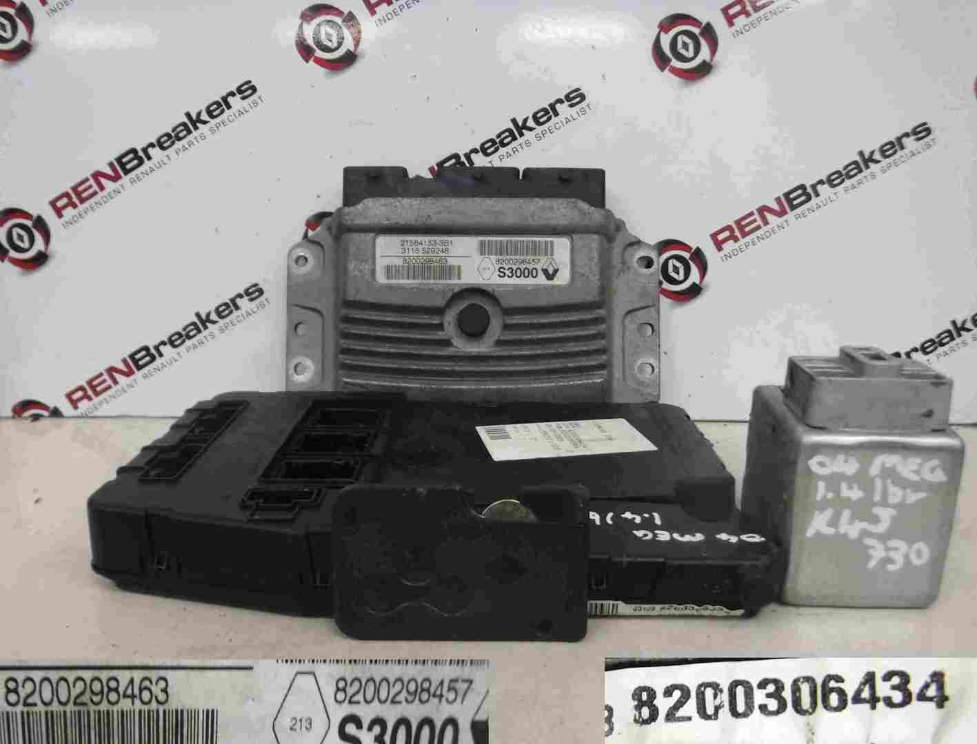 Renault Megane 2002-2008 1.4 16v ECU SET UCH BCM Immobiliser + Key Card