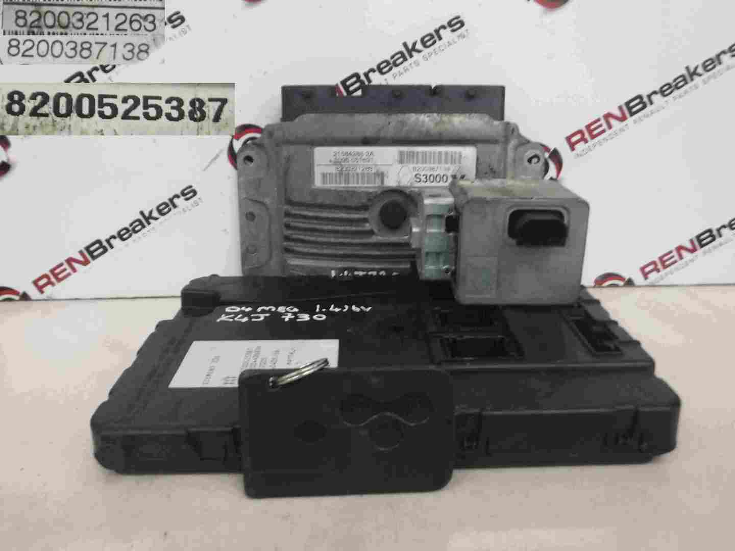 Renault Megane 2002-2008 1.4 16v ECU SET UCH BCM Immobiliser + Key Card