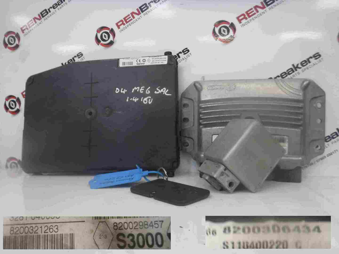 Renault Megane 2002-2008 1.4 16v ECU SET UCH BCM Immobiliser + Key Card