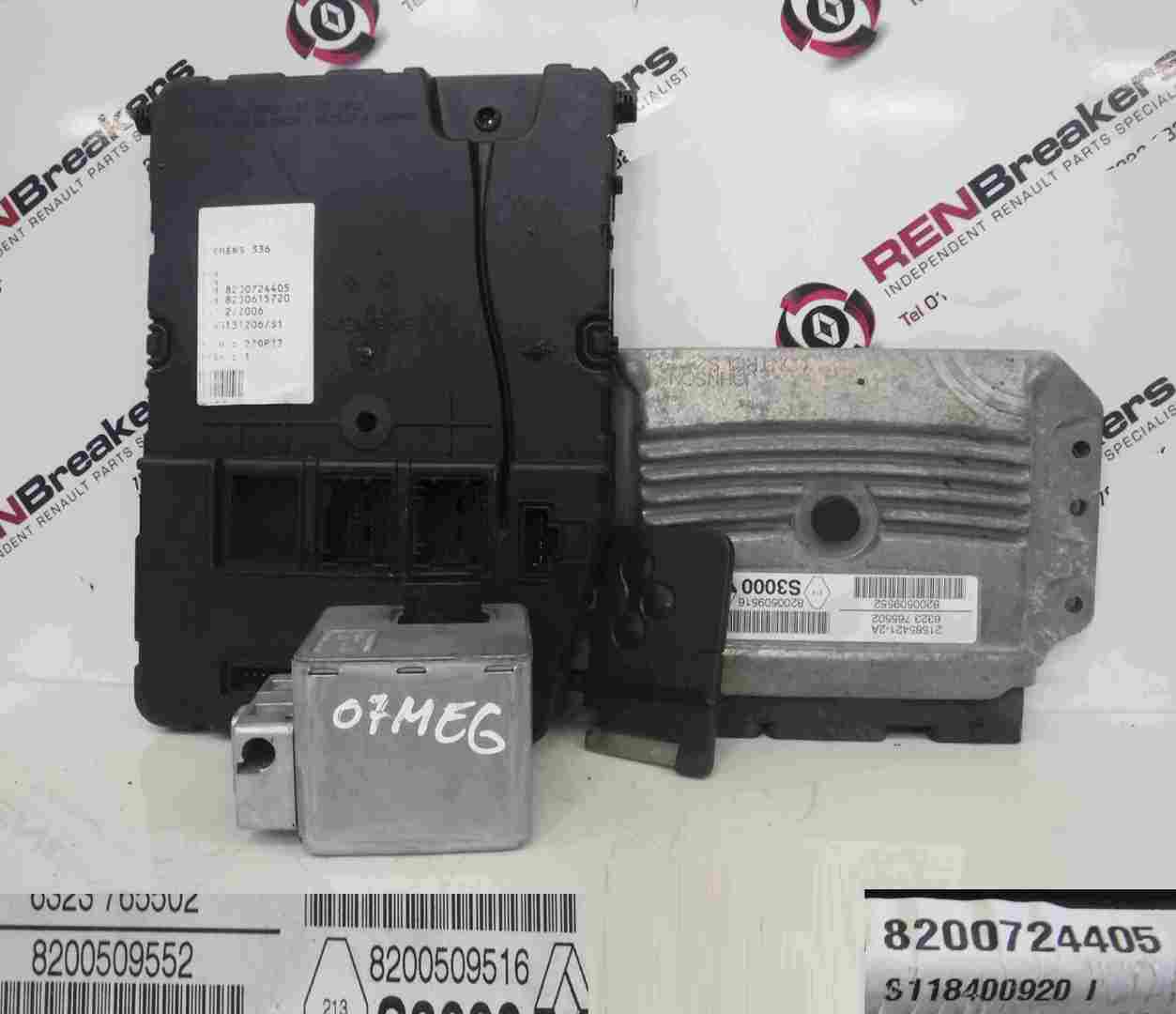 Renault Megane 2002-2008 1.4 16v ECU SET UCH BCM Immobiliser + Key Card