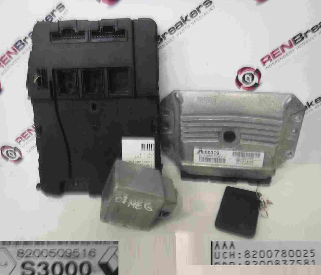 Renault Megane 2002-2008 1.4 16v ECU SET UCH BCM Lock Box + Key Card