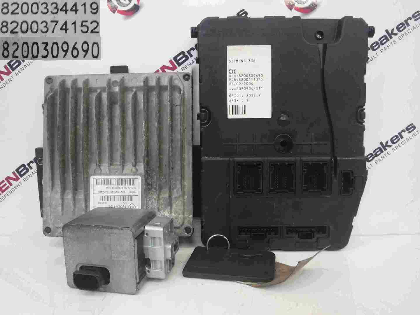 Renault Megane 2002-2008 1.5 dCi ECU SET UCH BCM Immobiliser + Key Card