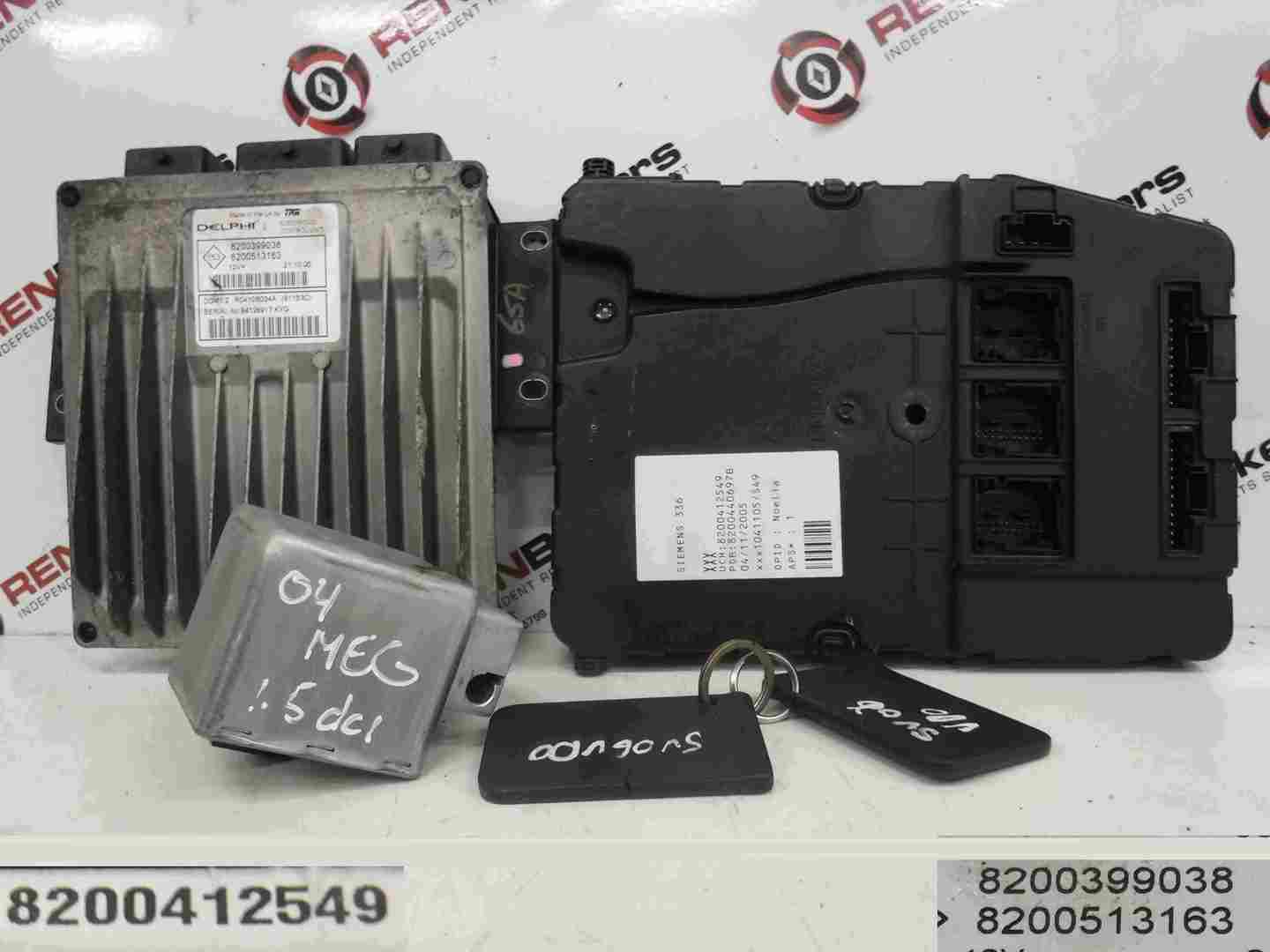 Renault Megane 2002-2008 1.5 dCi ECU SET UCH BCM Immobiliser + Key Fob
