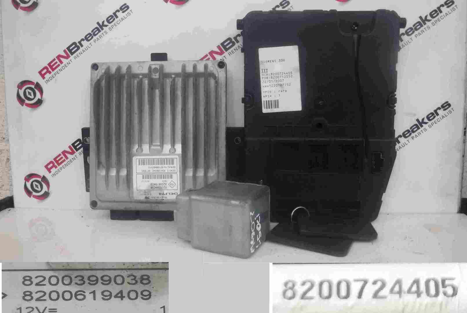 Renault Megane   sce 2002-2008 1.5 dCi ECU SET UCH BCM Steering Lock   Key Card