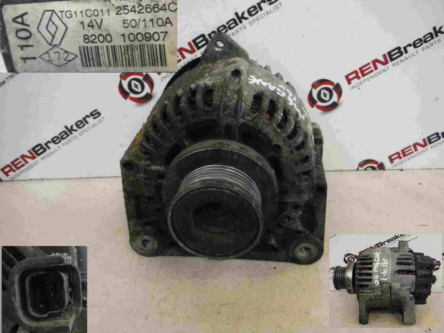 Renault Megane 2002-2008 1.6 16v Alternator 8200100907