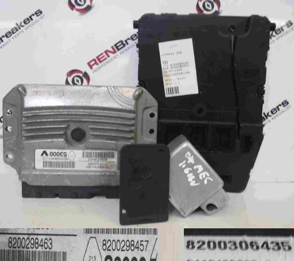 Renault Megane 2002-2008 1.6 16v ECU SET UCH BCM + Key Card