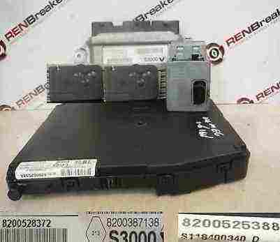 Renault Megane 2002-2008 1.6 16v ECU SET UCH BCM Immobiliser + 2 Key Cards