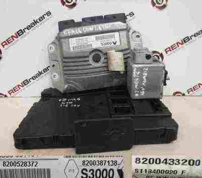 Renault Megane Scenic 2003-2009 1.6 16v ECU SET UCH BCM Immobiliser   Key Card