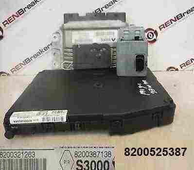 Renault Megane 2002-2008 1.6 16v ECU SET UCH BCM Immobiliser + Key Card