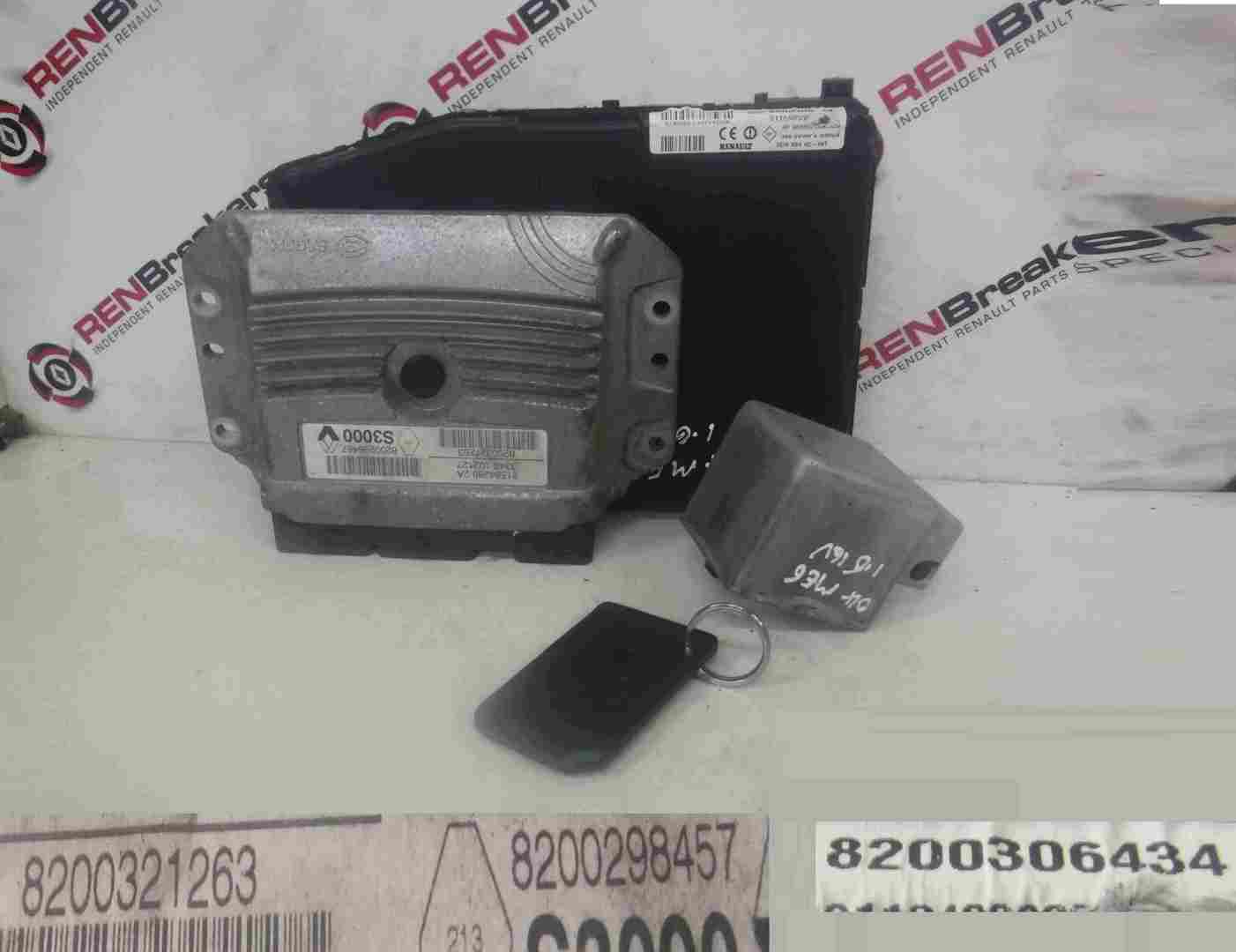 Renault Megane 2002-2008 1.6 16v ECU SET UCH BCM Steering Lock + Key Card