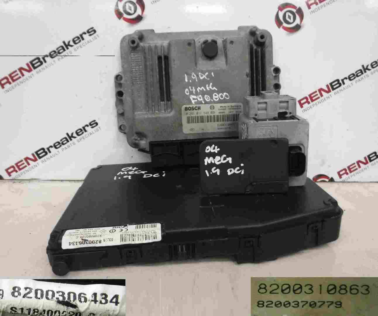 Renault Megane 2002-2008 1.9 dCi ECU SET UCH BCM Immobiliser + Key Card