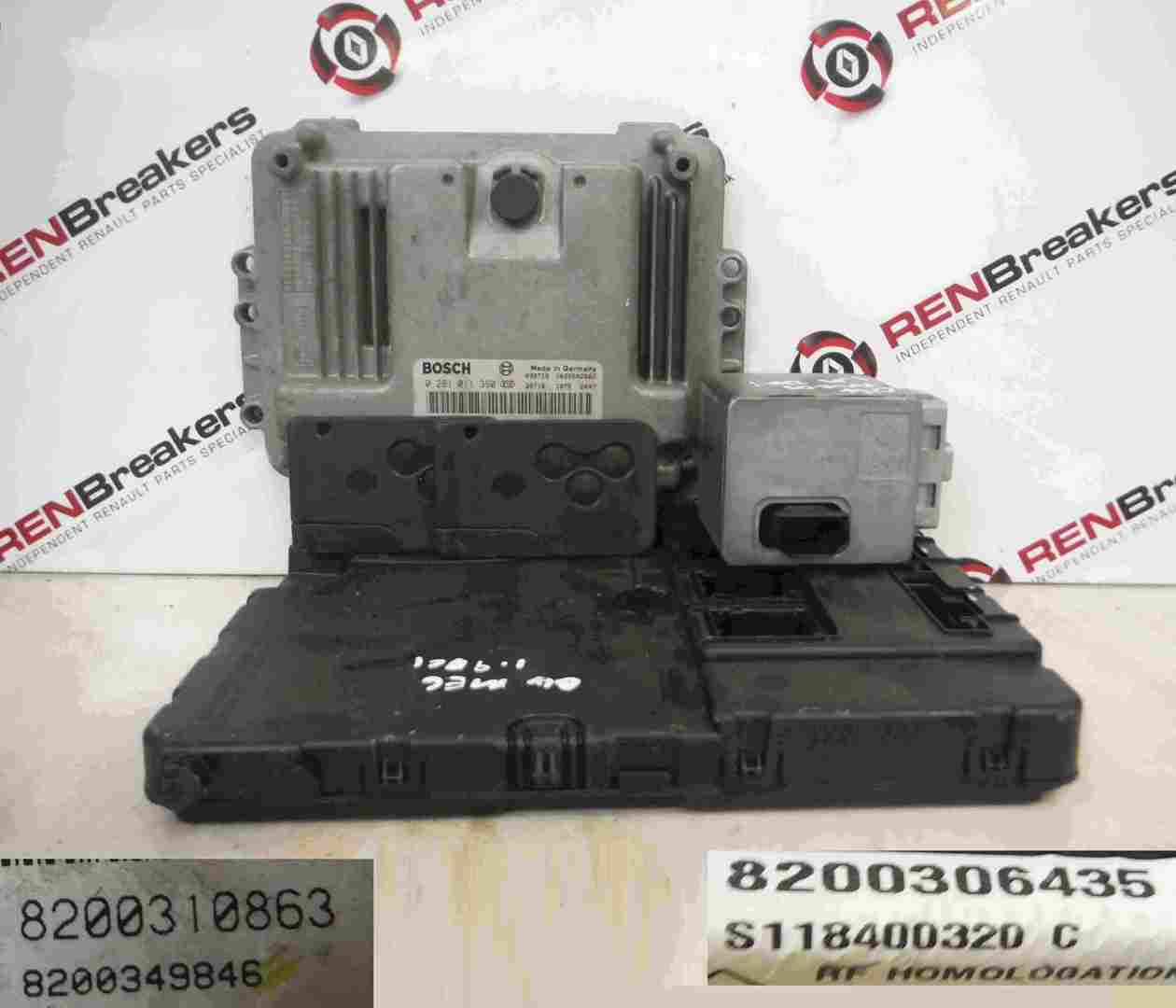 Renault Megane 2002-2008 1.9 dCi ECU SET UCH BCM Immobiliser   Key Card