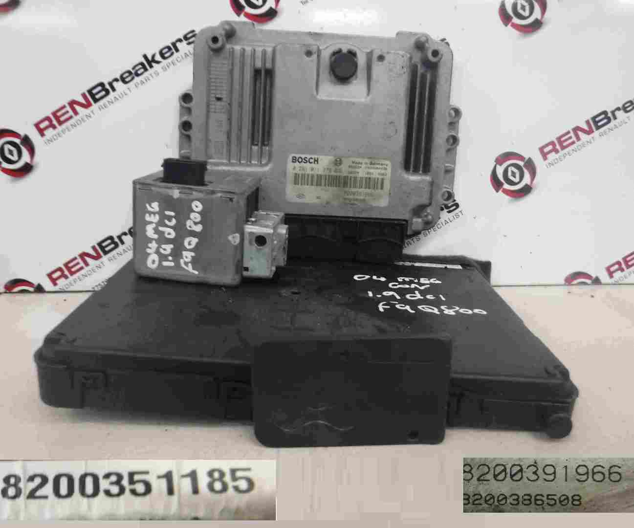 Renault Megane 2002-2008 1.9 dCi ECU SET UCH BCM Immobiliser + Key Card