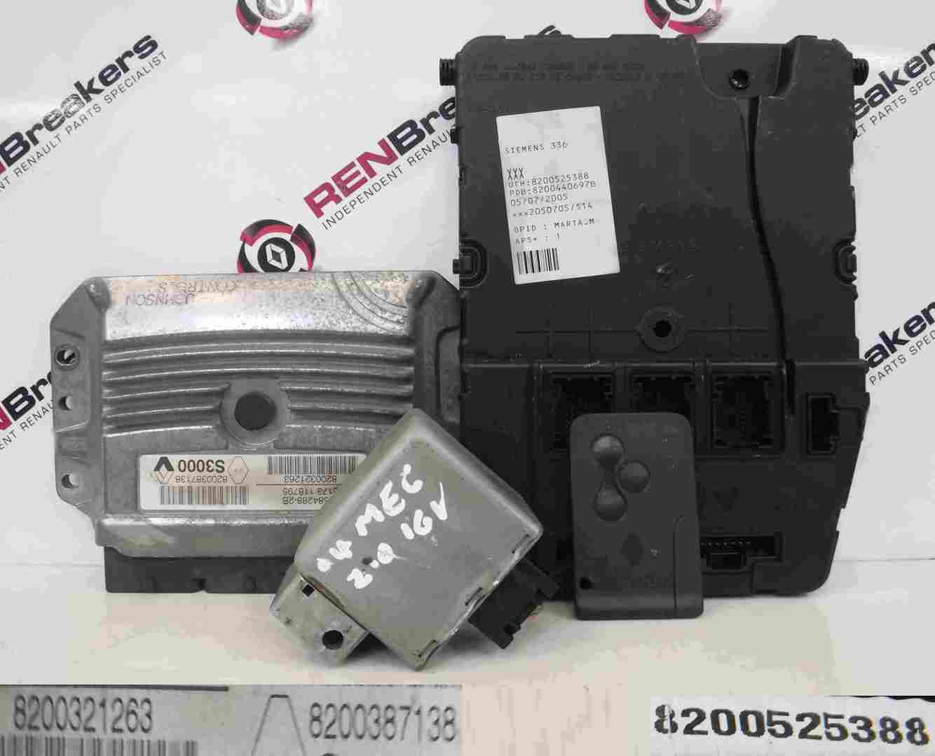 Renault Megane 2002-2008 2.0 16v ECU SET UCH BCM Immobiliser + Key Card