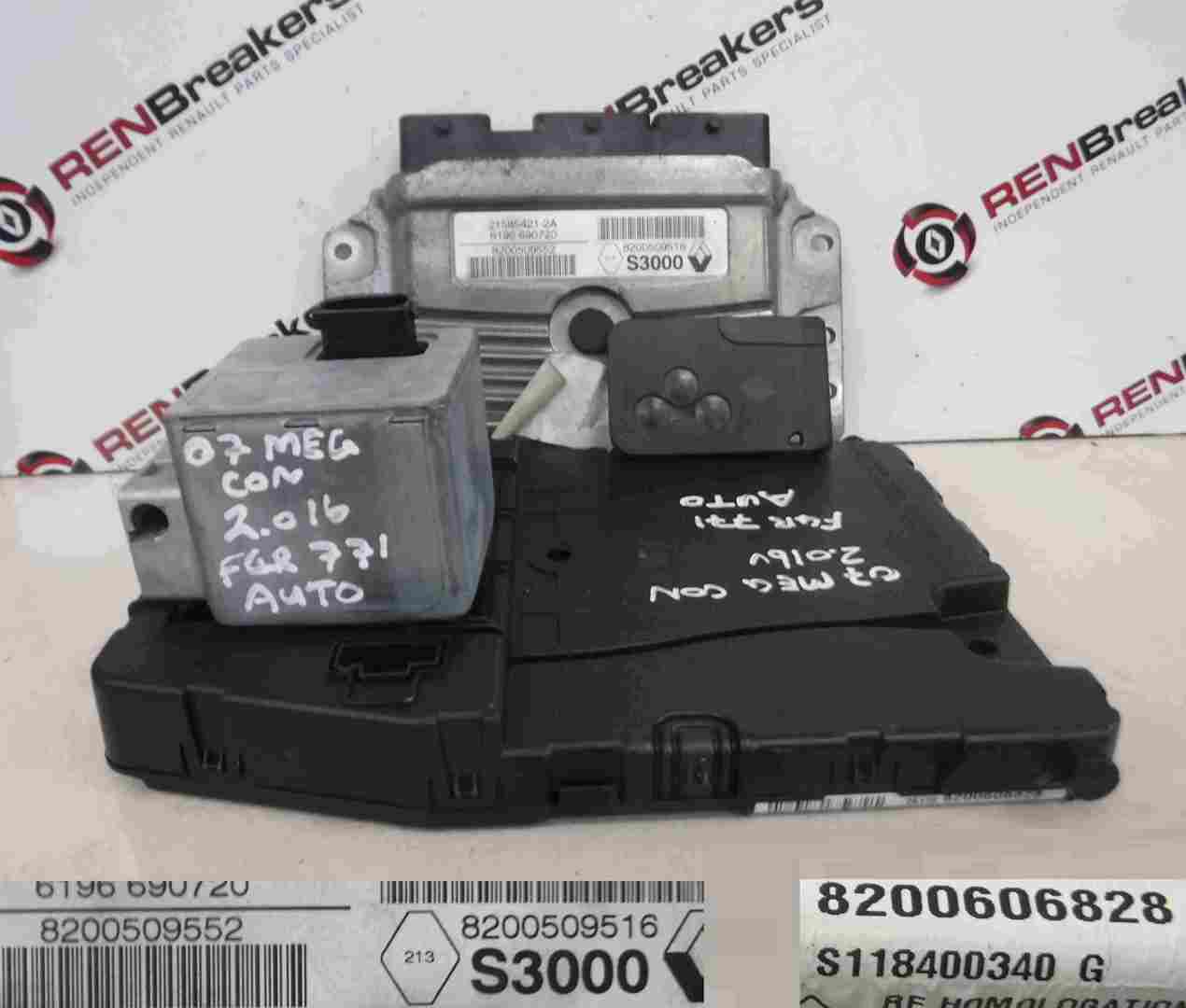 Renault Megane 2002-2008 2.0 16v ECU SET UCH BCM Immobiliser   Key Card