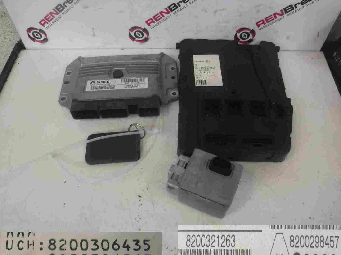 Renault Megane 2002-2008 2.0 16v ECU SET UCH Steering Lock + Key Card 8200306435