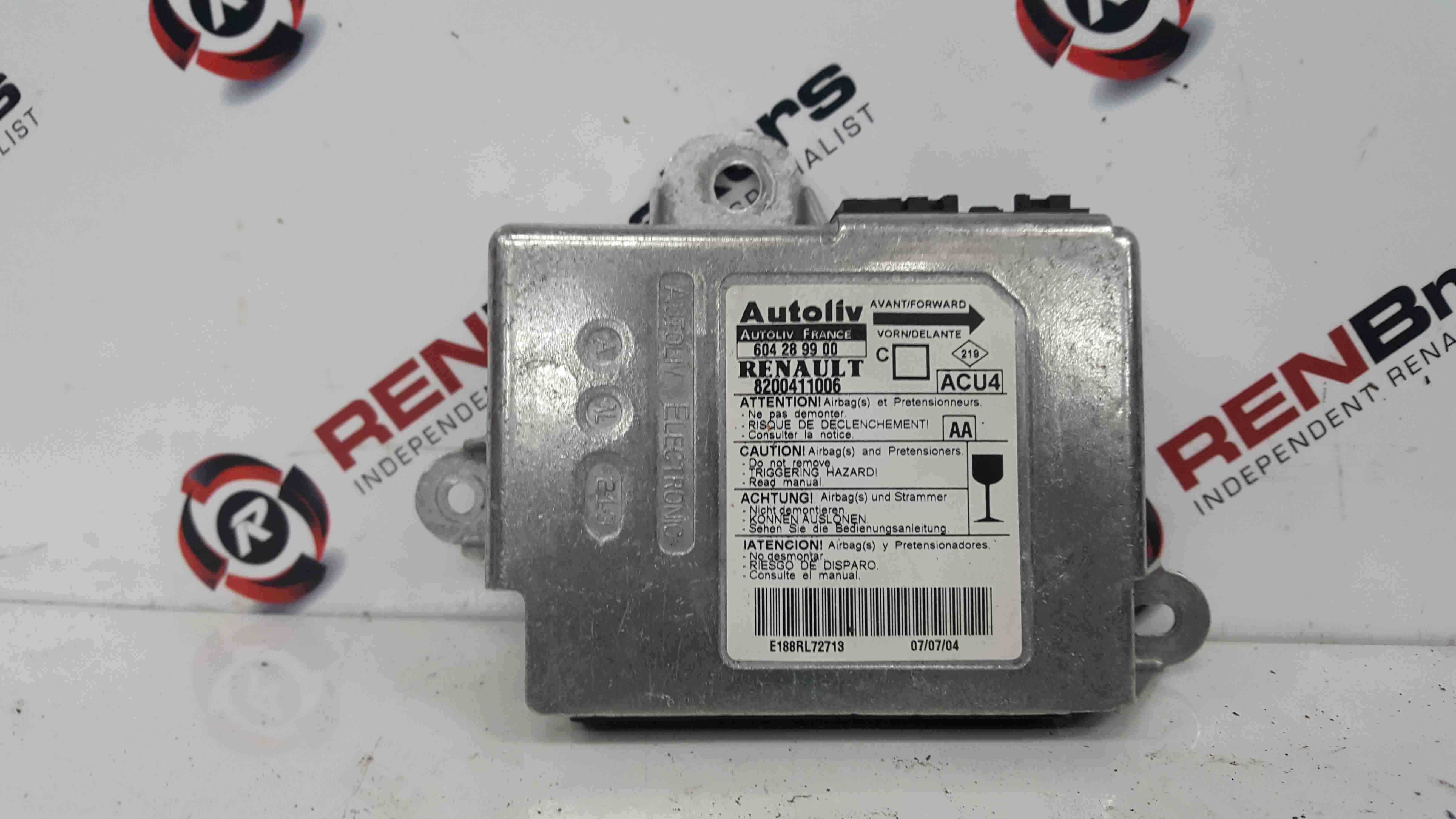 Renault Megane 2002-2008 Airbag Module Computer 8200411006