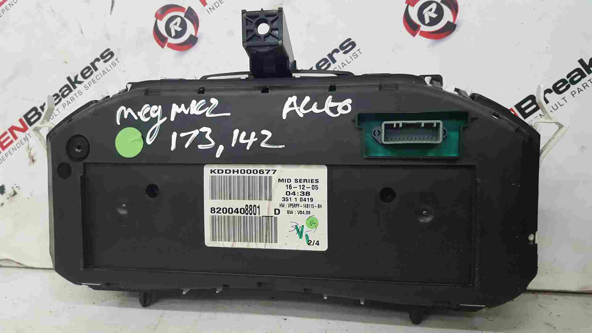 Thumb 8 Renault Megane 2002-2008 Diesel Auto Speedo Cluster 8200408801