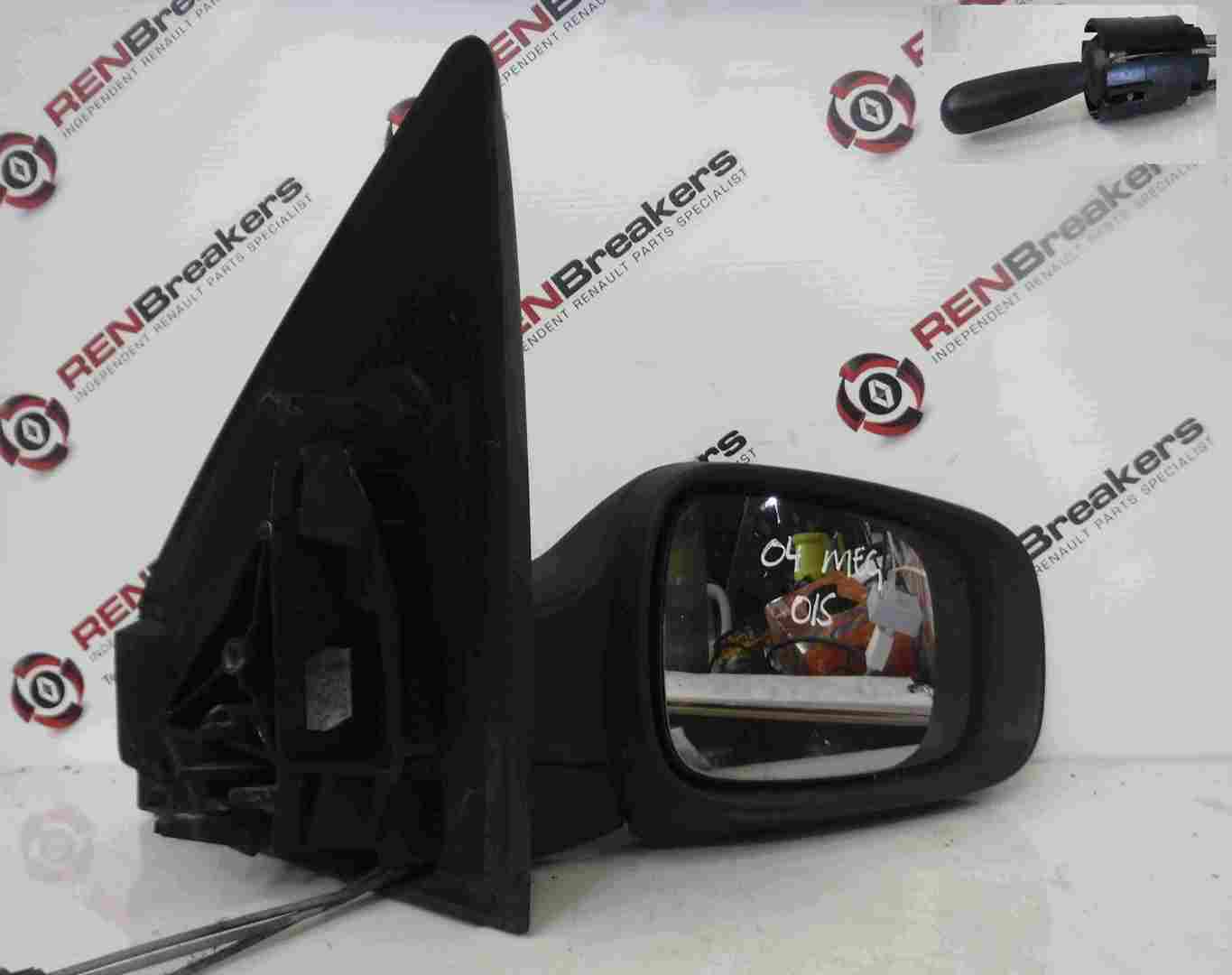 Renault Megane 2002-2008 Drivers OS Wing Mirror Black Manual