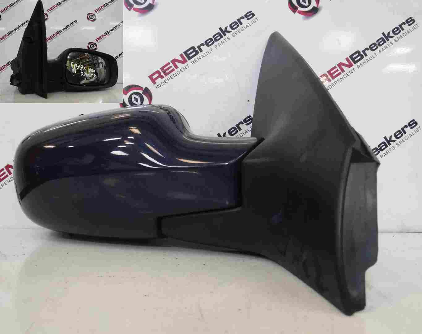 Renault Megane 2002-2008 Drivers OS Wing Mirror Blue TEF43