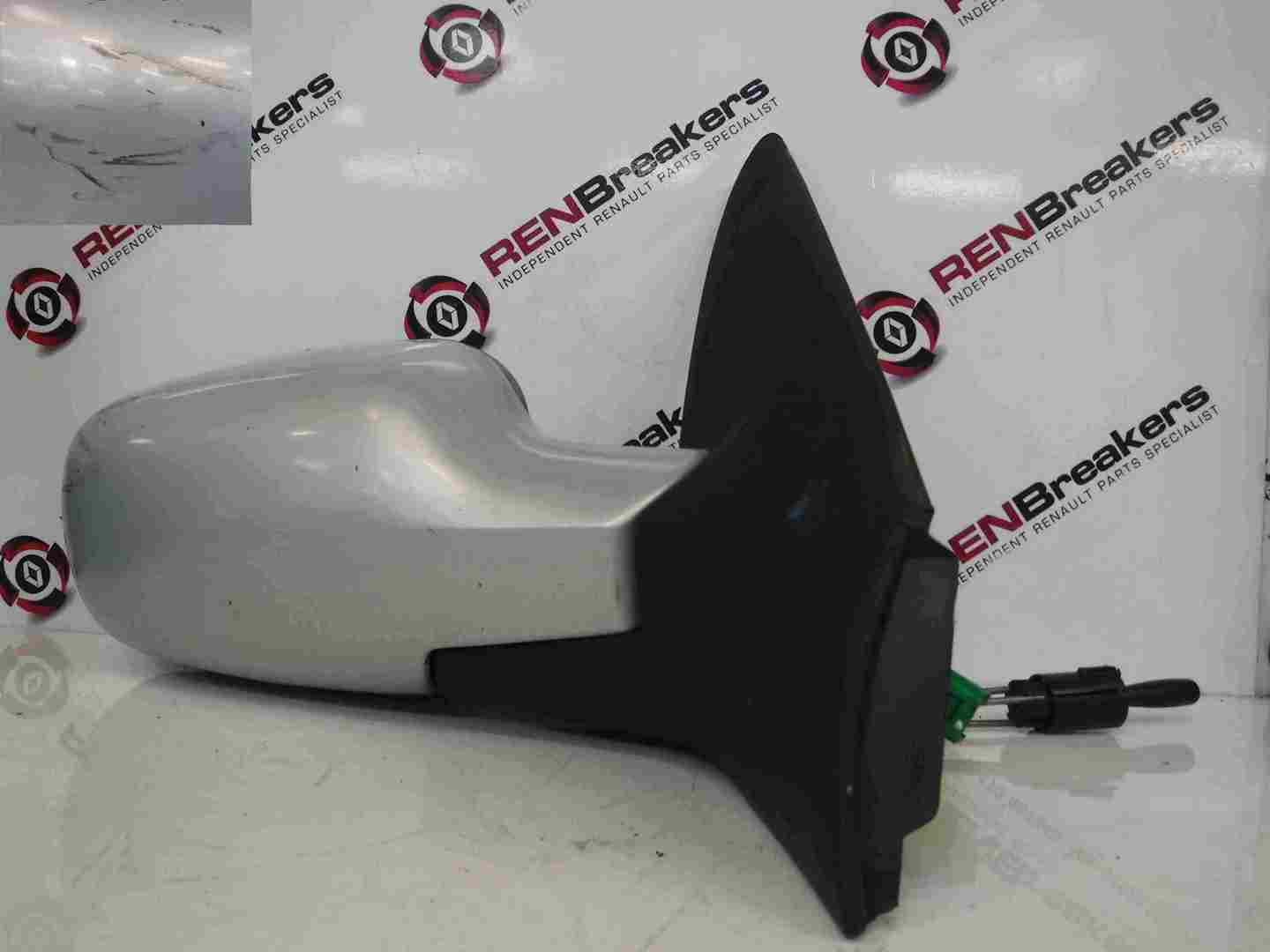 Renault Megane 2002-2008 Drivers OS Wing Mirror Silver 632 Manual