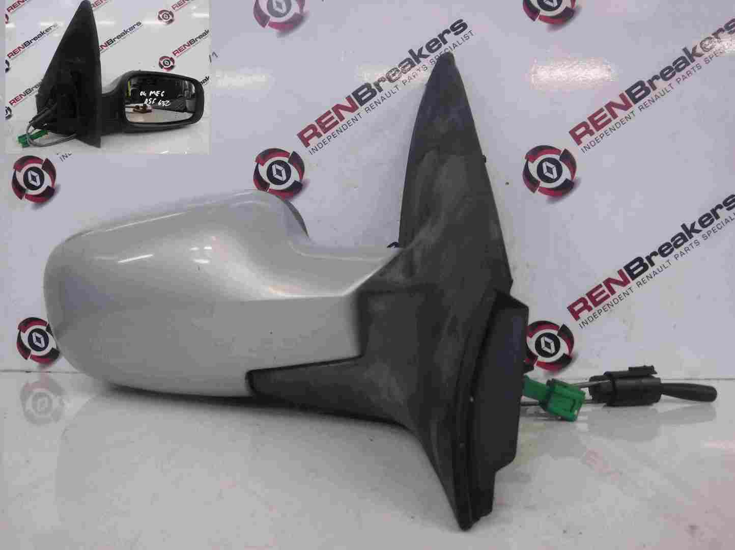 Renault Megane 2002-2008 Drivers OS Wing Mirror Silver 632 Manual