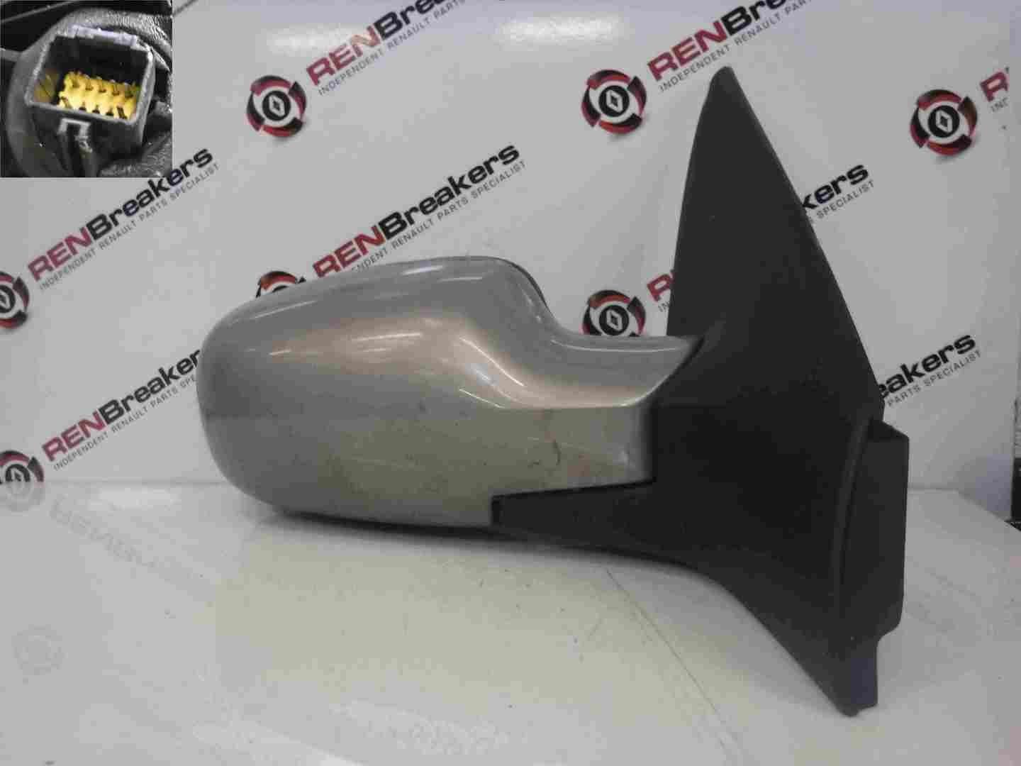 Renault Megane 2002-2008 Drivers OS Wing Mirror Silver TEA19