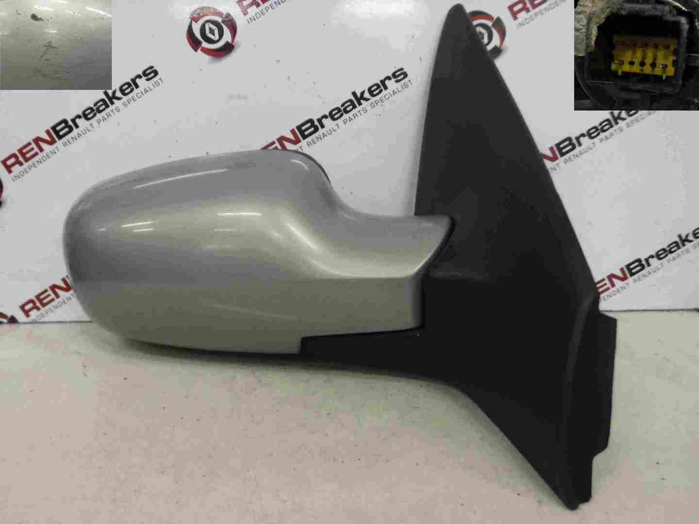 Renault Megane 2002-2008 Drivers OS Wing Mirror Silver TEA19