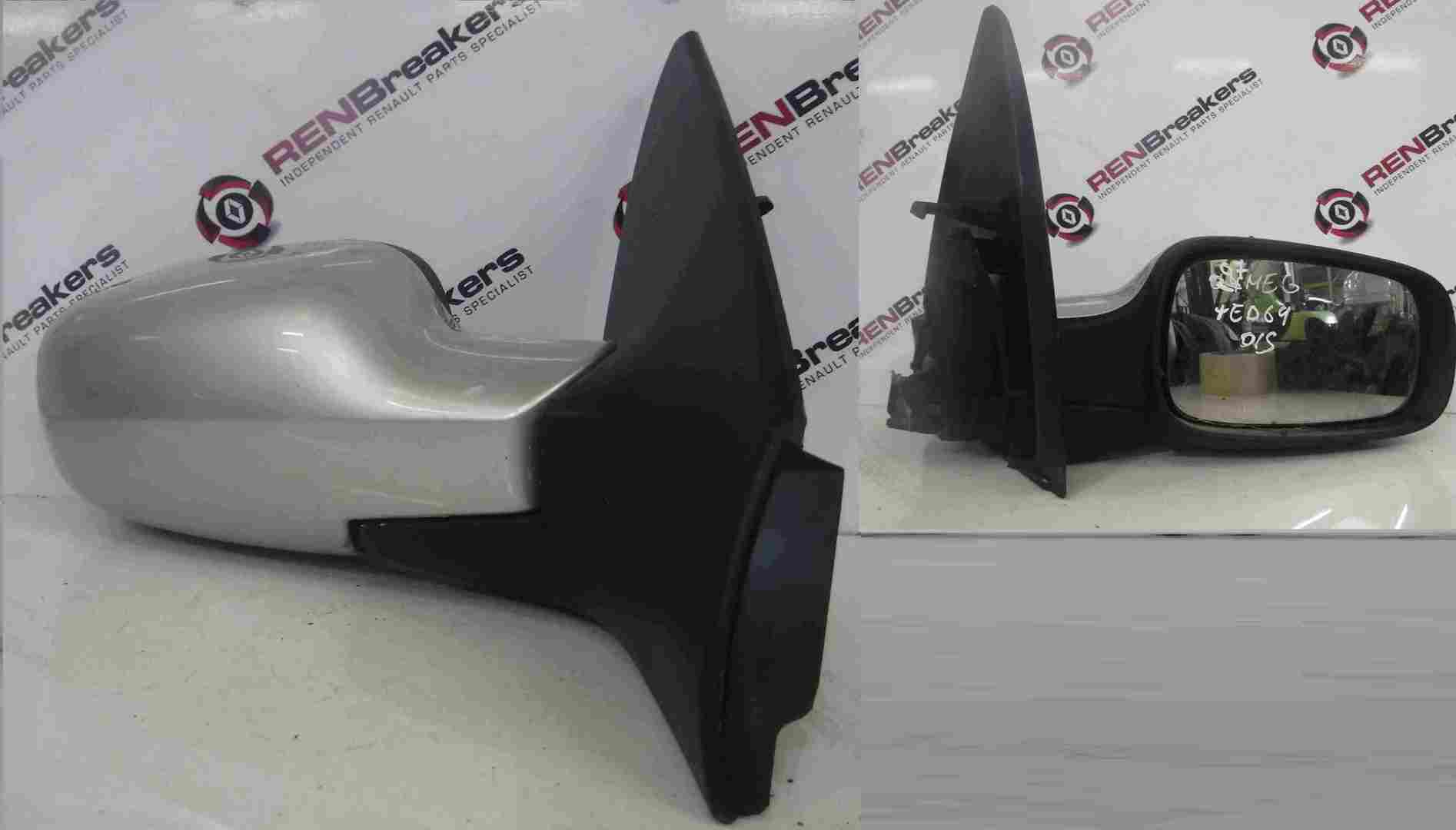 Renault Megane 2002-2008 Drivers OS Wing Mirror Silver TED69