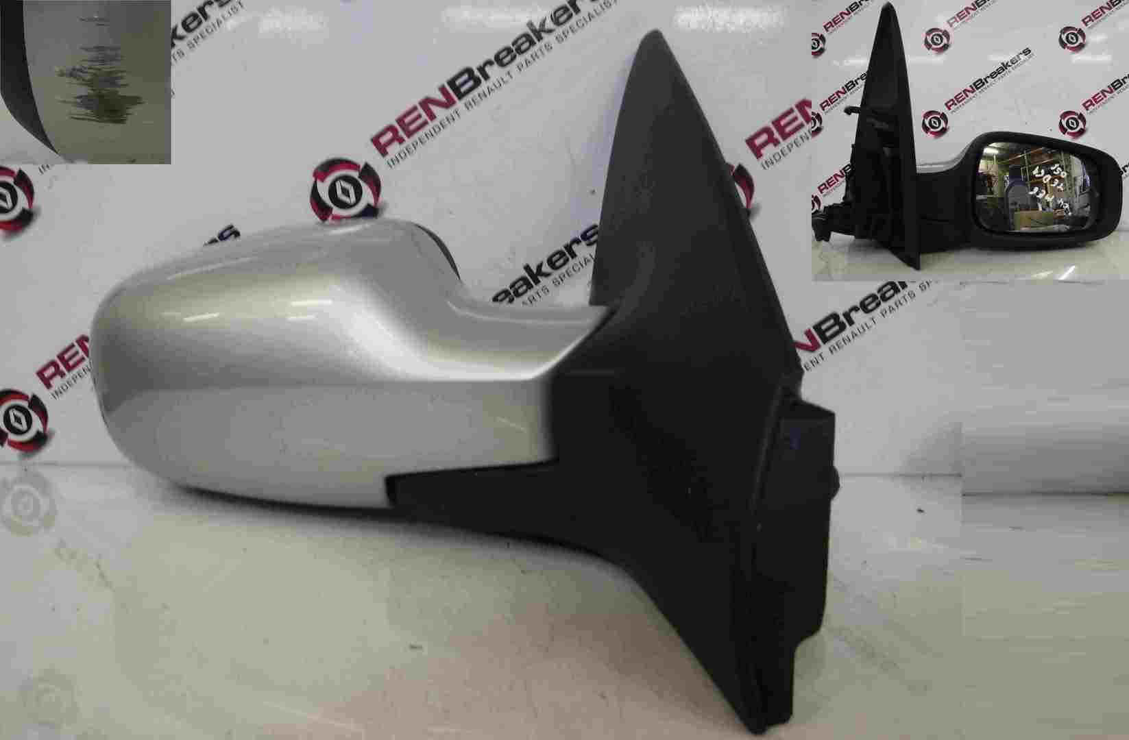 Renault Megane 2002-2008 Drivers OS Wing Mirror Silver TED69