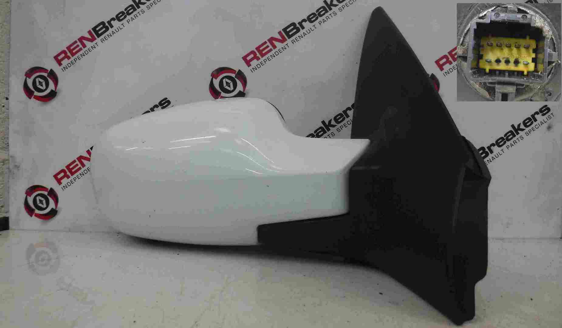 Renault Megane 2002-2008 Drivers OS Wing Mirror White OV369 Folding