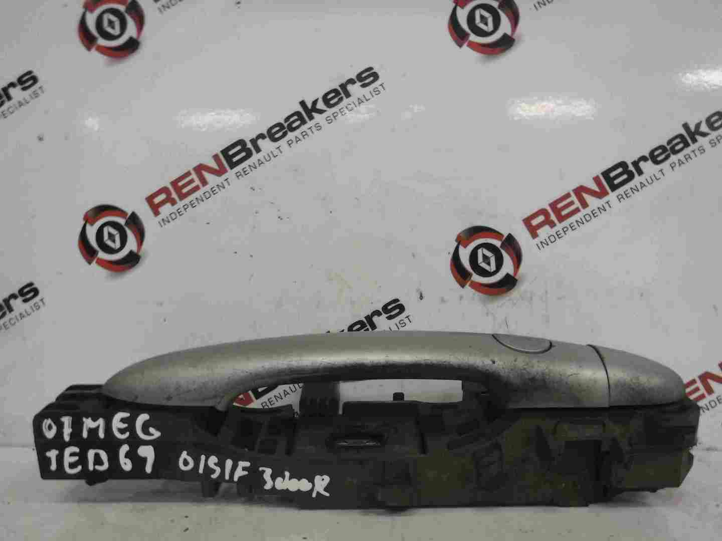 Renault Megane 2002-2008 Drivers OSF Front Exterior Handle Silver TED69 Keyless