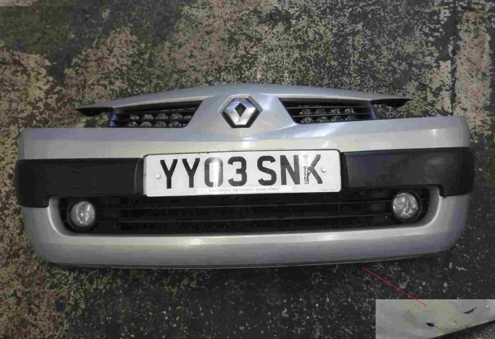 Renault Megane 2002-2008 Front Bumper Silver TEA19