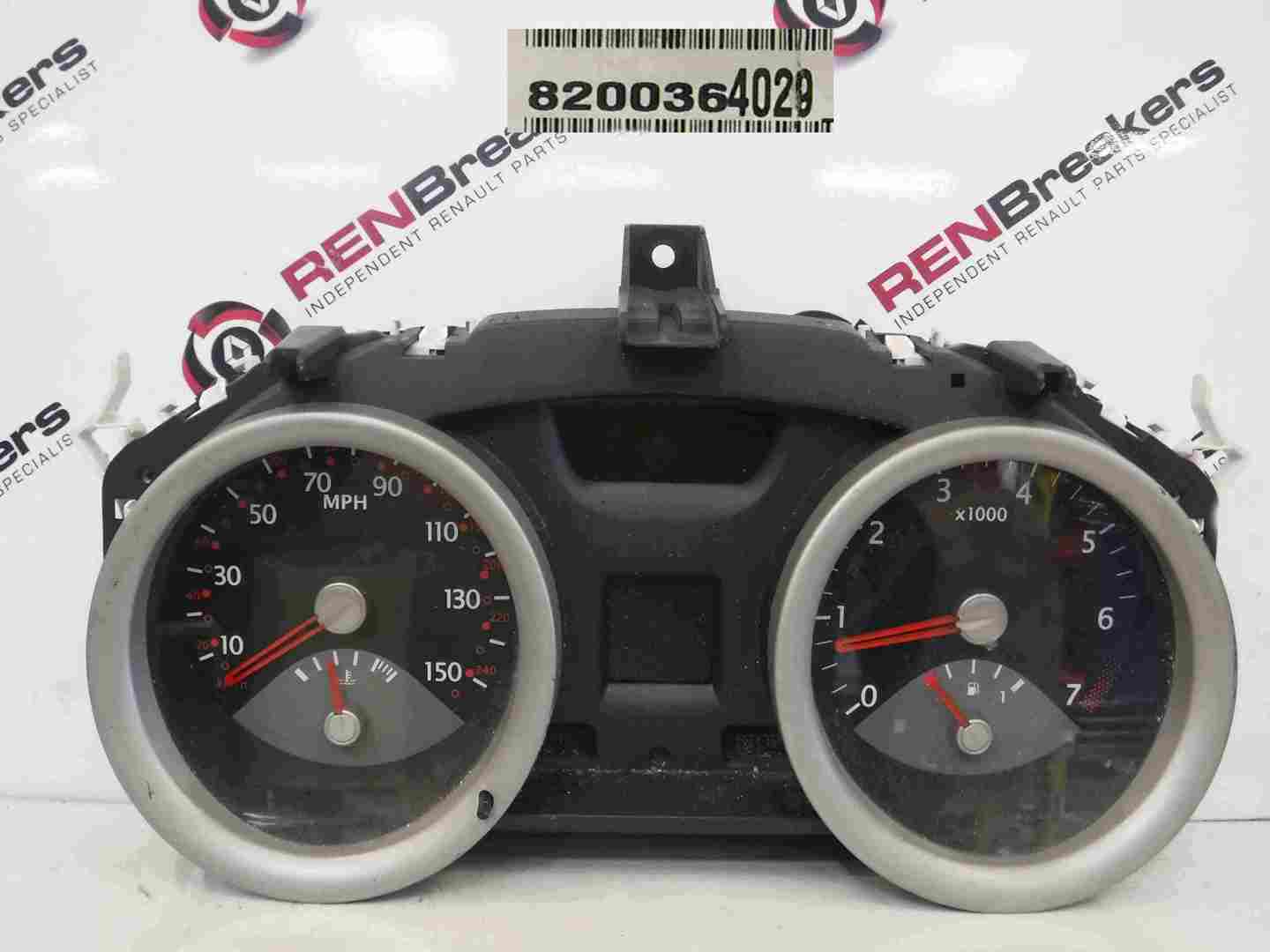 Renault Megane 2002-2008 Instrument Panel Clocks Dials 124K Auto 8200364029