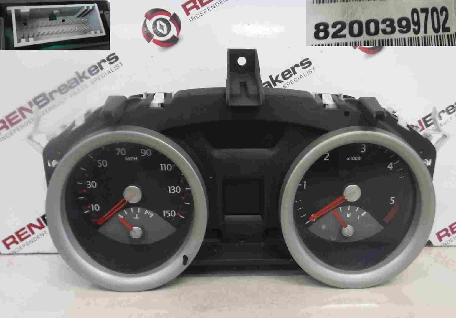 Renault Megane 2002-2008 Instrument Panel Clocks Speedo 124K 8200399702