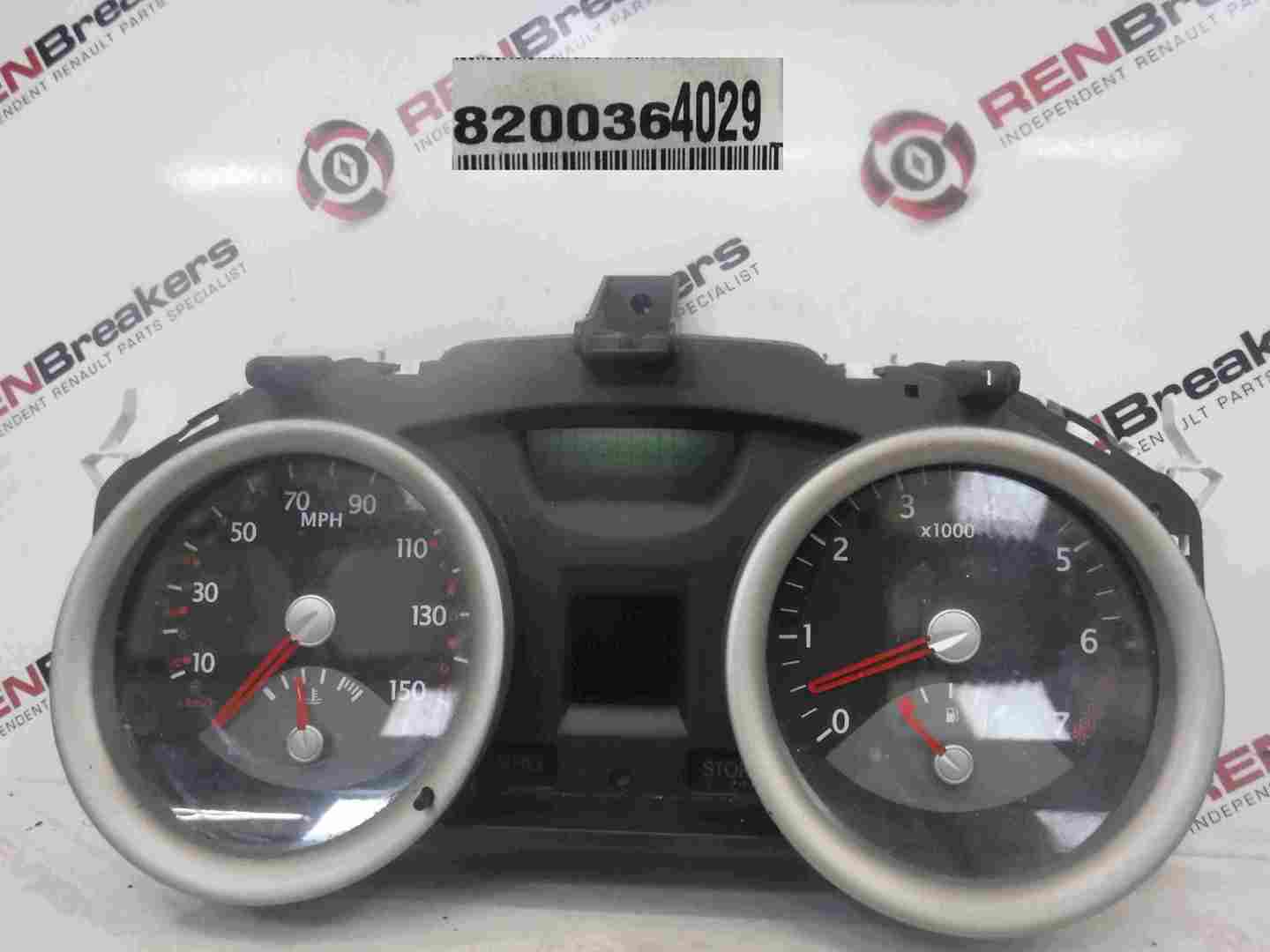 Renault Megane 2002-2008 Instrument Panel Dials Gauges 134K Clocks 8200364029