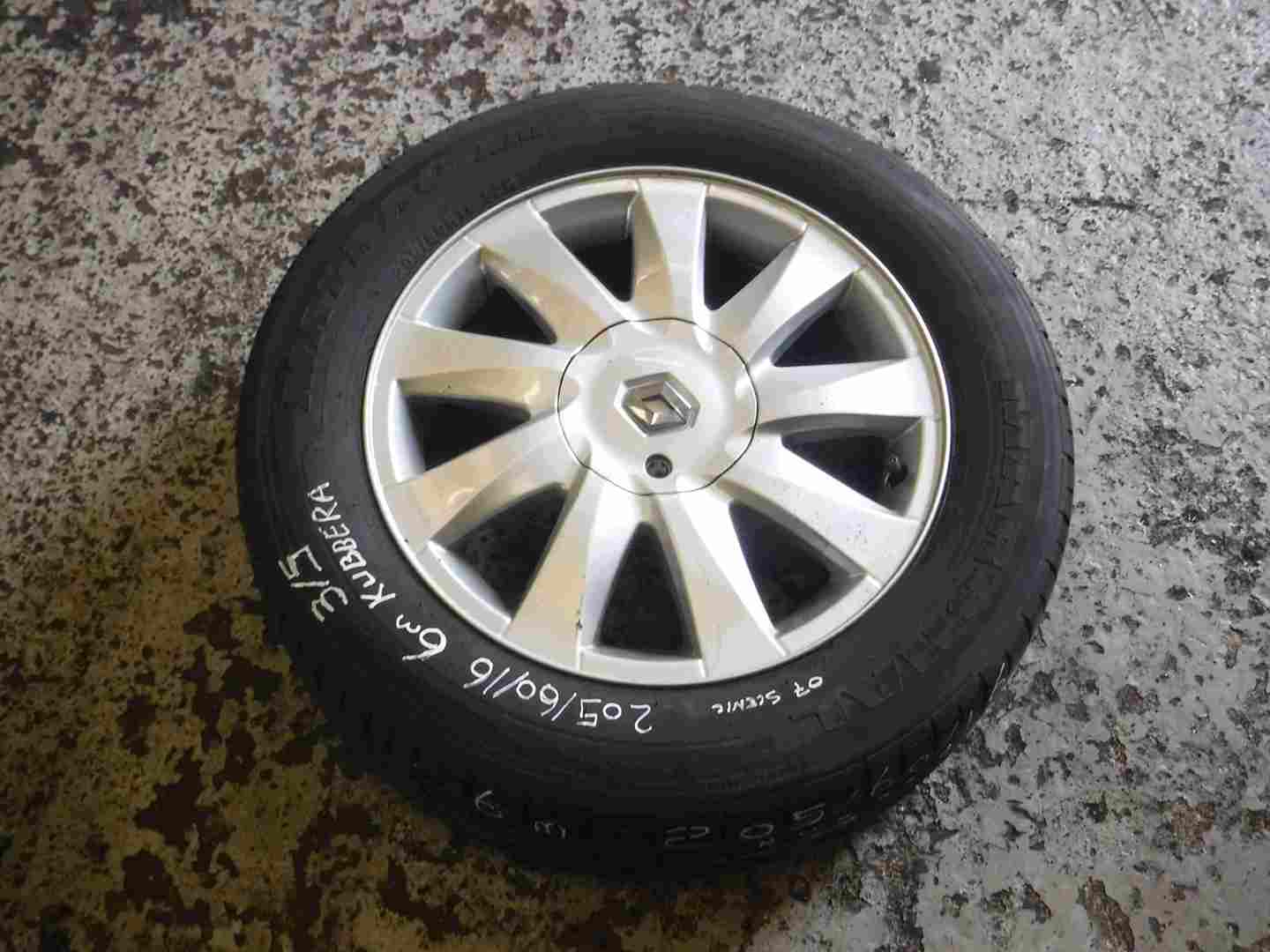 Renault Megane 2002-2008 Kubera Alloy Wheel + Tyre 205 60 16 inch 6mm