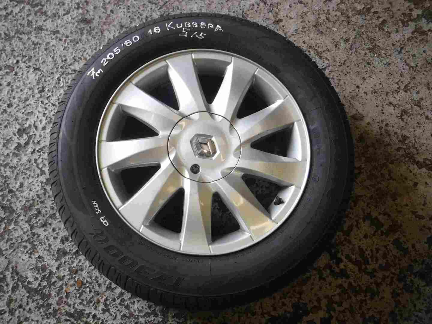 Renault Megane 2002-2008 Kubera Alloy Wheel + Tyre 205 60 16 inch 7mm