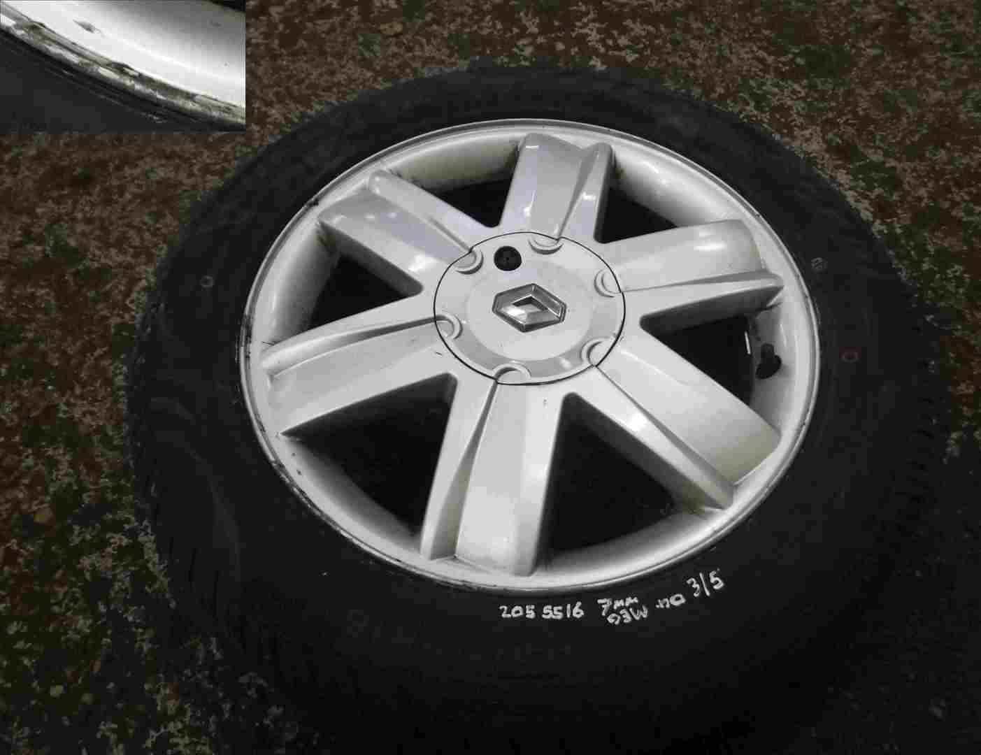 Renault Megane 2002-2008 Nervastella Alloy Wheel + Tyre 205 55 16 7mm Tread
