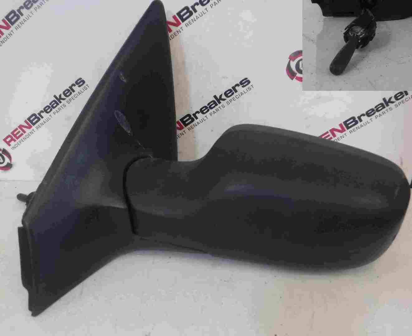 Renault Megane 2002-2008 Passenger NS Wing Mirror Plain Plastic Black Manual