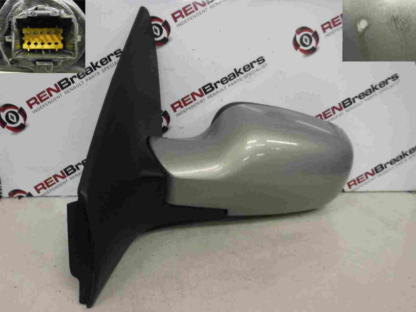 Renault Megane 2002-2008 Passenger NS Wing Mirror Silver TEA19