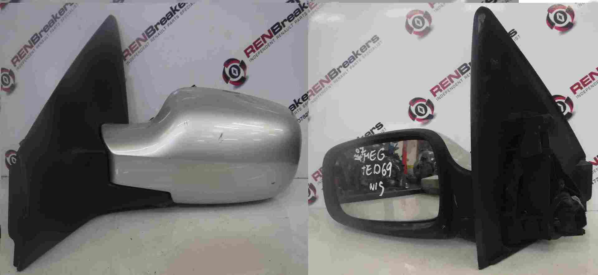 Renault Megane 2002-2008 Passenger NS Wing Mirror Silver TED69