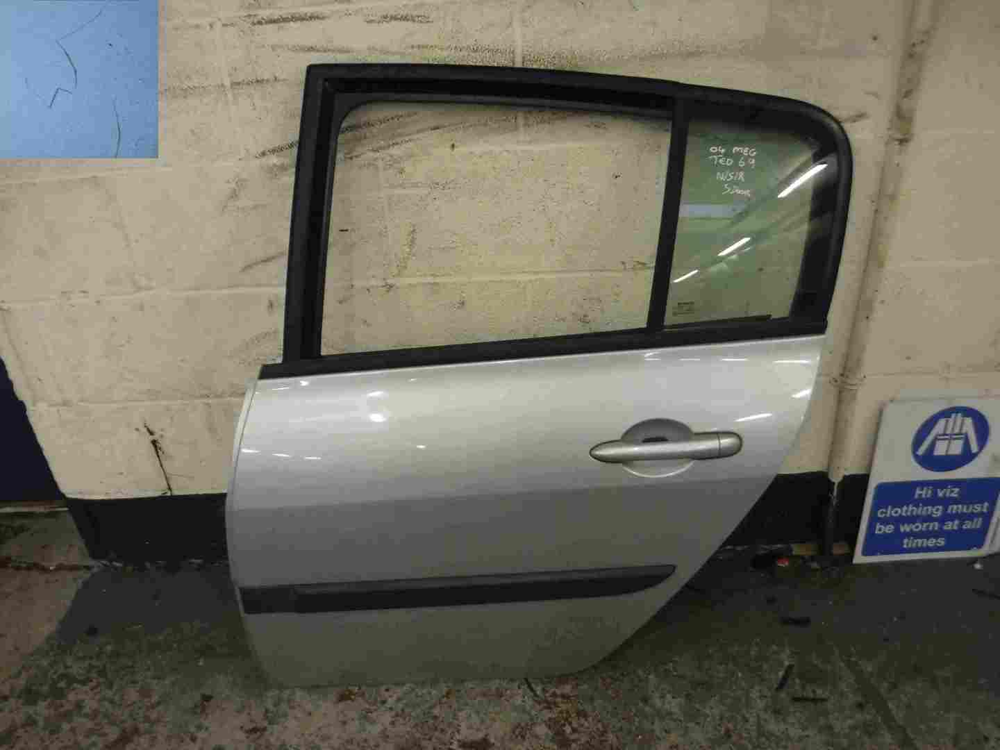 Renault Megane 2002-2008 Passenger NSR Rear Door Silver TED69