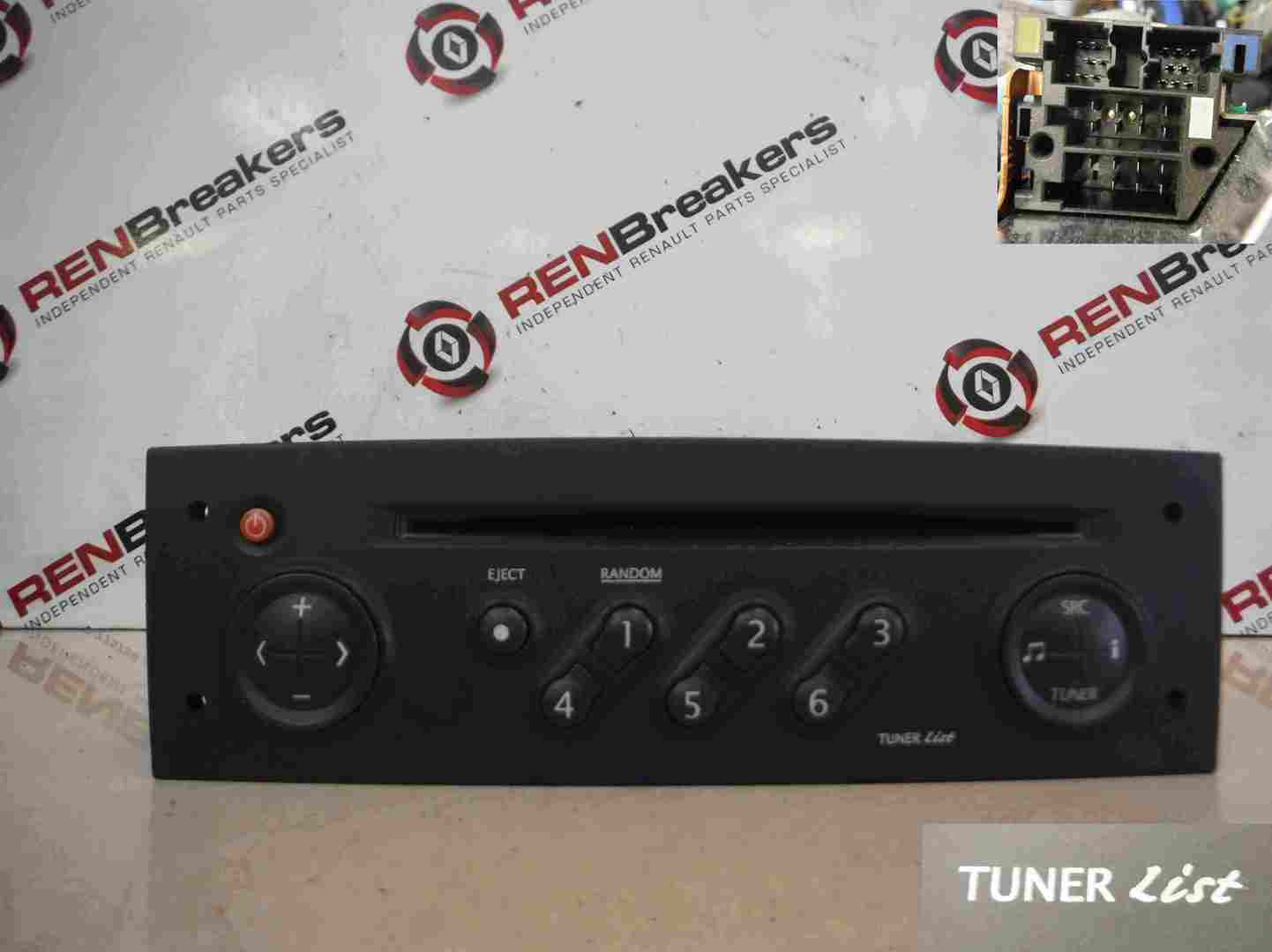Renault Megane 2002-2008 Radio Cd Player Tuner List +  Code 8200256141