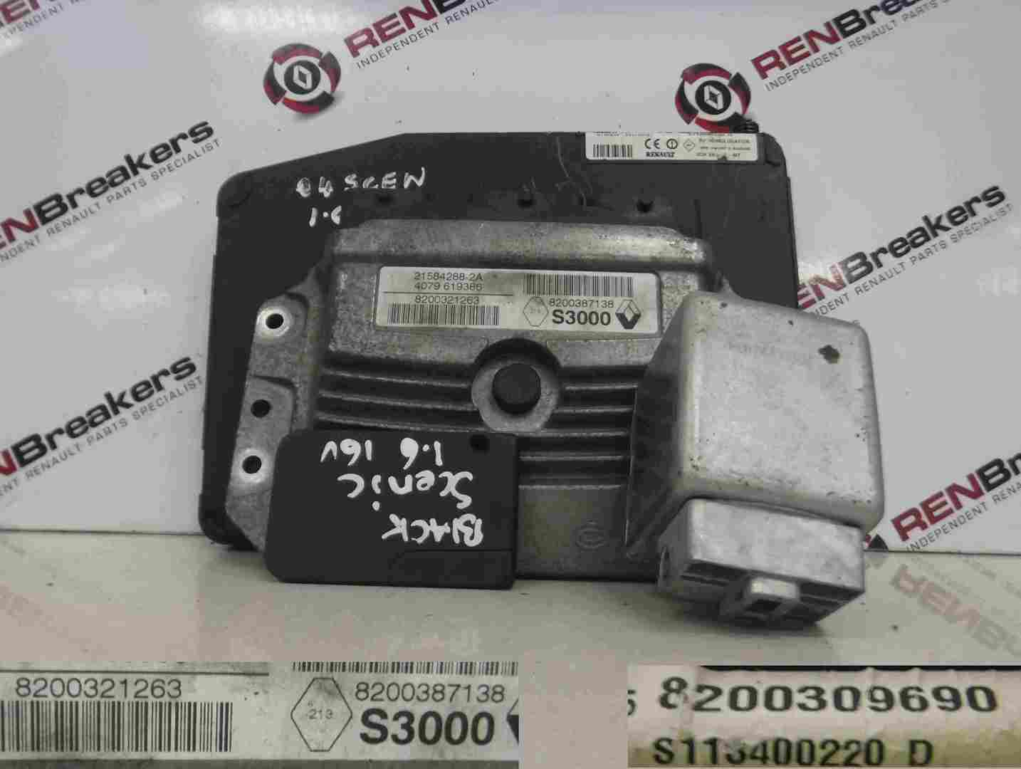 Renault Megane 2003-2009 1.6 16v ECU SET UCH BCM Immobiliser + Key Card