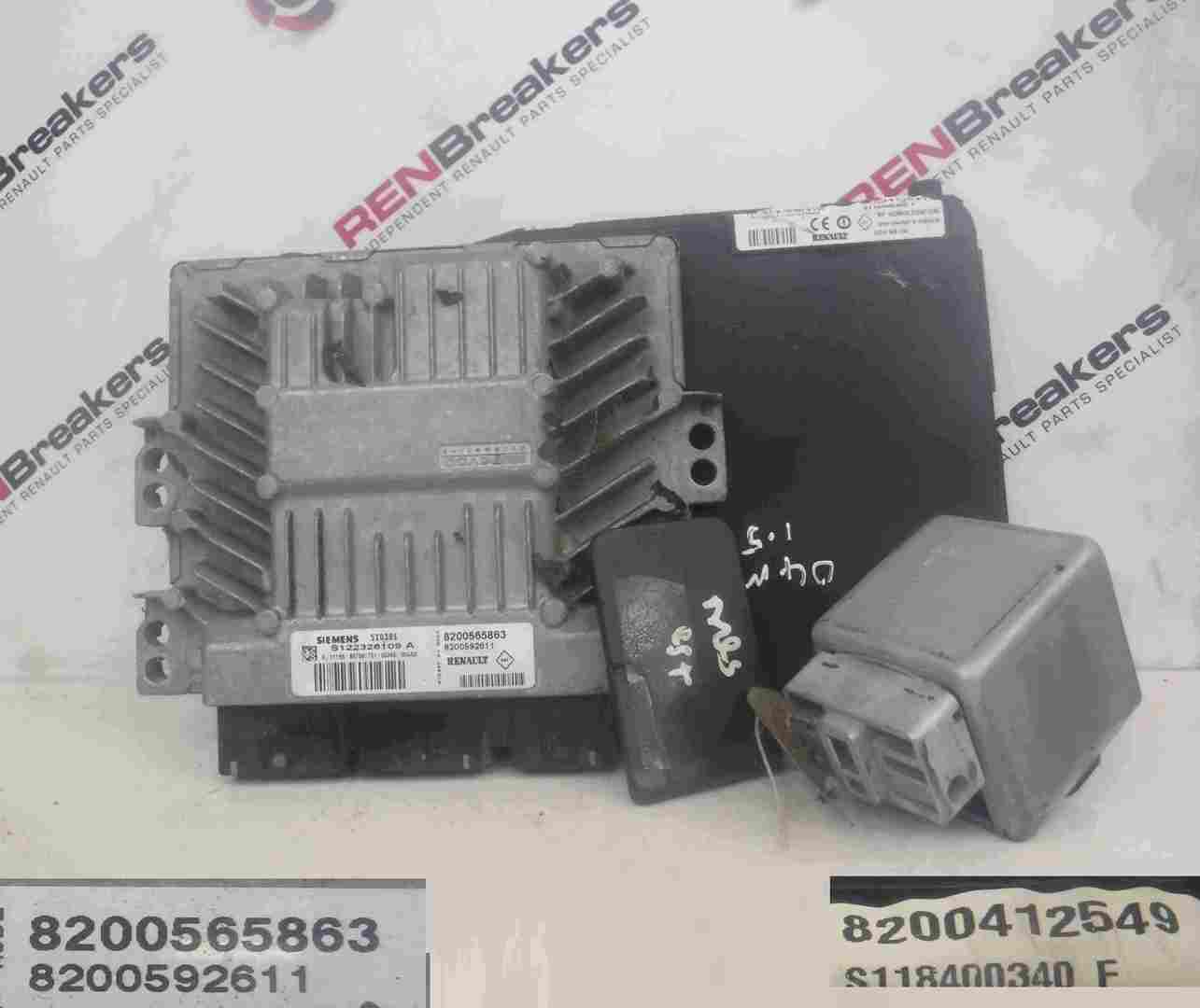 Renault Megane 2006-2008 1.5 dCi ECU SET UCH BCM Steering Lock + Key Card