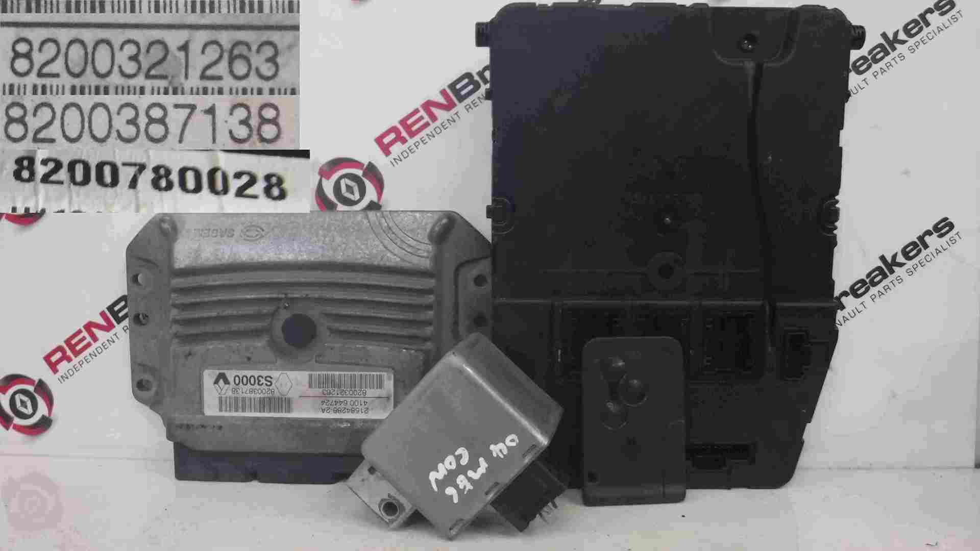 Renault Megane Convertible 2002-2008 1.6 16v ECU Set Kit UCH Immobiliser + Key